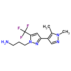 {3-[1',5'-Dimethyl-5-(trifluoromethyl)-1H,1'H-3,4'-bipyrazol-1-yl]propyl}amine structure