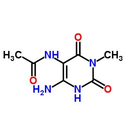 N-[6-(15N)Amino-3-methyl-2,4-dioxo(13C4,15N2)-1,2,3,4-tetrahydro-5-pyrimidinyl]acetamide Structure