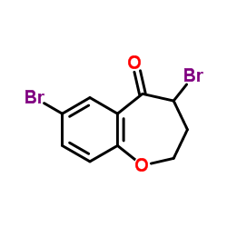4,7-Dibromo-3,4-dihydro-1-benzoxepin-5(2H)-one结构式