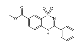 methyl 1,1-dioxo-3-phenyl-4H-1,2,4-benzothiadiazine-7-carboxylate结构式