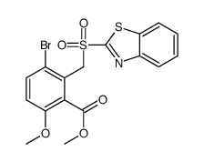 methyl 2-(1,3-benzothiazol-2-ylsulfonylmethyl)-3-bromo-6-methoxybenzoate Structure