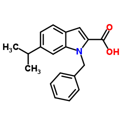 6-(1-甲基乙基)-1-(苯基甲基)-1H-吲哚-2-羧酸结构式