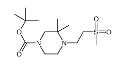 2-Methyl-2-propanyl 3,3-dimethyl-4-[2-(methylsulfonyl)ethyl]-1-π perazinecarboxylate Structure