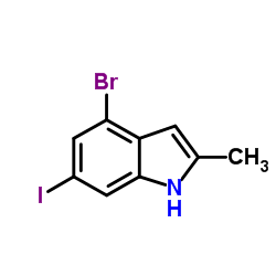 4-Bromo-6-iodo-2-methyl-1H-indole结构式