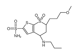 (4S,6S)-6-(3-methoxypropyl)-7,7-dioxo-4-(propylamino)-5,6-dihydro-4H-thieno[2,3-b]thiopyran-2-sulfonamide结构式