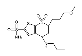 (4S,6S)-6-(3-methoxypropyl)-7,7-dioxo-4-(propylamino)-5,6-dihydro-4H-thieno[2,3-b]thiopyran-2-sulfonamide Structure