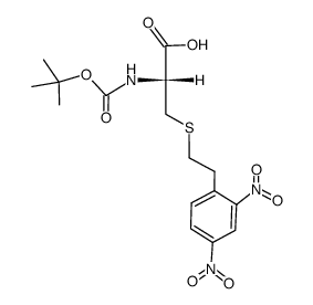 Nα-tert-butyloxycarbonyl-S-2-(2,4-dinitrophenyl)ethyl-L-cysteine结构式