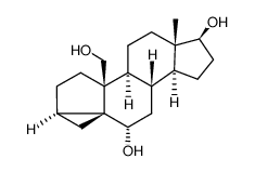3α,5-Cyclo-6α,17β,19-trihydroxy-5α-androstan Structure