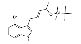 (S,E)-4-bromo-3-(4-((tert-butyldimethylsilyl)oxy)pent-2-en-1-yl)-1H-indole Structure