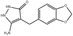 3H-Pyrazol-3-one, 5-amino-4-(1,3-benzodioxol-5-ylmethyl)-1,2-dihydro- Structure