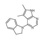 4-(2,3-dihydroindol-1-yl)-5,6-dimethyl-7H-pyrrolo[2,3-d]pyrimidine结构式