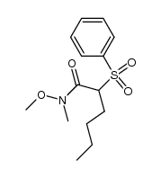 N-methoxy-N-methyl-2-(phenylsulfonyl)hexanamide Structure