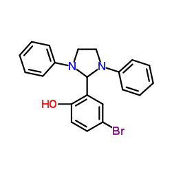 4-Bromo-2-(1,3-diphenyl-2-imidazolidinyl)phenol Structure