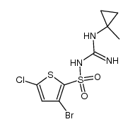 N-[(3-bromo-5-chlorothien-2-yl)sulfonyl]-N'-(1-methylcyclopropyl)guanidine Structure