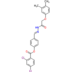 4-[(E)-{[(3,4-Dimethylphenoxy)acetyl]hydrazono}methyl]phenyl 2,4-dichlorobenzoate结构式