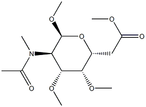 Methyl 6-O-acetyl-2-[acetyl(methyl)amino]-3-O,4-O-dimethyl-2-deoxy-α-D-glucopyranoside Structure