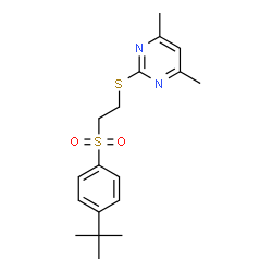 2-({2-[(4-tert-butylphenyl)sulfonyl]ethyl}sulfanyl)-4,6-dimethylpyrimidine Structure