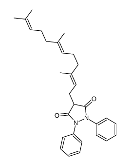 1,2-diphenyl-4-[(2E,6Z)-3,7,11-trimethyldodeca-2,6,10-trienyl]pyrazolidine-3,5-dione Structure