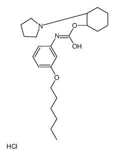 [(1S,2S)-2-pyrrolidin-1-ium-1-ylcyclohexyl] N-(3-hexoxyphenyl)carbamate,chloride结构式