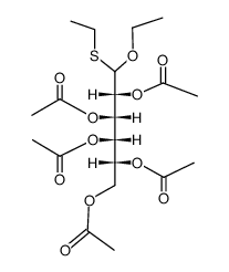 (1Ξ)-D-O2,O3,O4,O5,O6-pentaacetyl-O1-ethyl-1-ethylsulfanyl-galactitol结构式