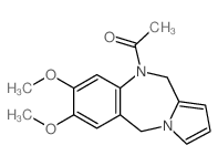 5H-Pyrrolo[2,1-c][1,4]benzodiazepine, 10-acetyl-10-,11-dihydro-7, 8-methylenedioxy- Structure