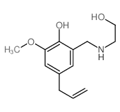 2-[(2-hydroxyethylamino)methyl]-6-methoxy-4-prop-2-enyl-phenol结构式