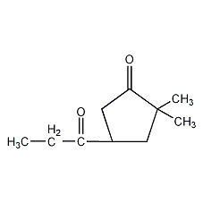 2,2-二甲基-4-(2-丙酰基)环戊酮结构式