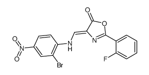 4-[(2-bromo-4-nitroanilino)methylidene]-2-(2-fluorophenyl)-1,3-oxazol-5-one结构式