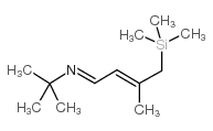 3-三甲基甲硅烷甲基-N-叔丁基巴豆亚胺醛结构式