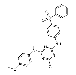 N2-(4-benzenesulfonyl-phenyl)-6-chloro-N4-(4-methoxy-phenyl)-[1,3,5]triazine-2,4-diamine Structure
