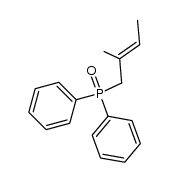 (E)-(2-methylbut-2-enyl)diphenylphosphine oxide结构式