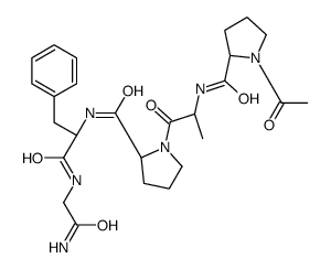 (2S)-1-acetyl-N-[(2S)-1-[(2S)-2-[[(2S)-1-[(2-amino-2-oxoethyl)amino]-1-oxo-3-phenylpropan-2-yl]carbamoyl]pyrrolidin-1-yl]-1-oxopropan-2-yl]pyrrolidine-2-carboxamide Structure