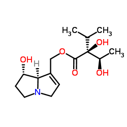 (7-hydroxy-5,6,7,8-tetrahydro-3H-pyrrolizin-1-yl)methyl 2-hydroxy-2-(1-hydroxyethyl)-3-methyl-butanoate结构式