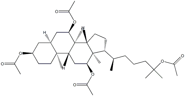 5β-Cholestane-3α,7α,12α,25-tetraol tetraacetate structure