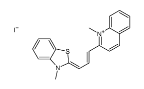 1-methyl-2-[3-(3-methyl-3H-benzothiazol-2-ylidene)prop-1-enyl]quinolinium iodide structure