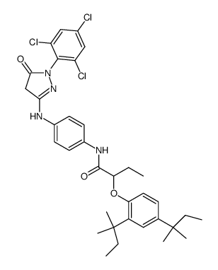 2-[2,4-Bis(1,1-dimethylpropyl)phenoxy]-N-[4-[[[4,5-dihydro-5-oxo-1-(2,4,6-trichlorophenyl)-1H-pyrazol]-3-yl]amino]phenyl]butanamide picture