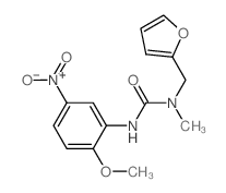 1-(2-furylmethyl)-3-(2-methoxy-5-nitro-phenyl)-1-methyl-urea structure