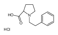 (2S)-1-(2-phenylethyl)pyrrolidine-2-carboxylic acid,hydrochloride结构式