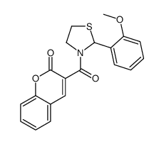 3-[2-(2-methoxyphenyl)-1,3-thiazolidine-3-carbonyl]chromen-2-one Structure