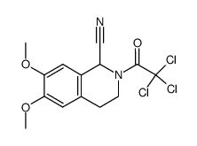 6,7-dimethoxy-2-trichloroacetyl-1,2,3,4-tetrahydro-isoquinoline-1-carbonitrile结构式