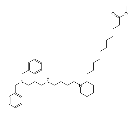 11-{1-[4-(3-Dibenzylamino-propylamino)-butyl]-piperidin-2-yl}-undecanoic acid methyl ester结构式