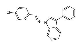 1-(4-chlorophenyl)-N-(3-phenylindol-1-yl)methanimine结构式