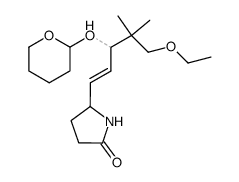 5-[(E)-5-Ethoxy-4,4-dimethyl-3-(tetrahydro-pyran-2-yloxy)-pent-1-enyl]-pyrrolidin-2-one结构式