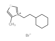 3-(2-cyclohexylethyl)-4-methyl-1-thia-3-azoniacyclopenta-2,4-diene structure