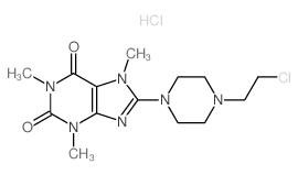 8-[4-(2-chloroethyl)piperazin-1-yl]-1,3,7-trimethyl-purine-2,6-dione structure