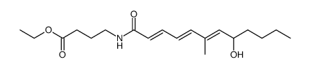 4-<(2E,4E,6E)-8-Hydroxy-6-methyl-dodecatrienoyl-(2,4,6)-amino>buttersaeureethylester Structure
