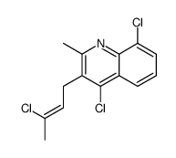 4,8-dichloro-3-(3-chlorobut-2-enyl)-2-methylquinoline结构式