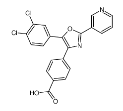 4-[5-(3,4-dichlorophenyl)-2-pyridin-3-yl-1,3-oxazol-4-yl]benzoic acid Structure