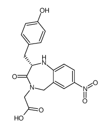 [(2S)-2-(4-hydroxybenzyl)-7-nitro-3-oxo-1,2,3,5-tetrahydrobenzo[1,4]diazepin-4-yl]acetic acid Structure