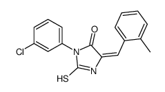 (5Z)-3-(3-chlorophenyl)-5-[(2-methylphenyl)methylidene]-2-sulfanylideneimidazolidin-4-one结构式